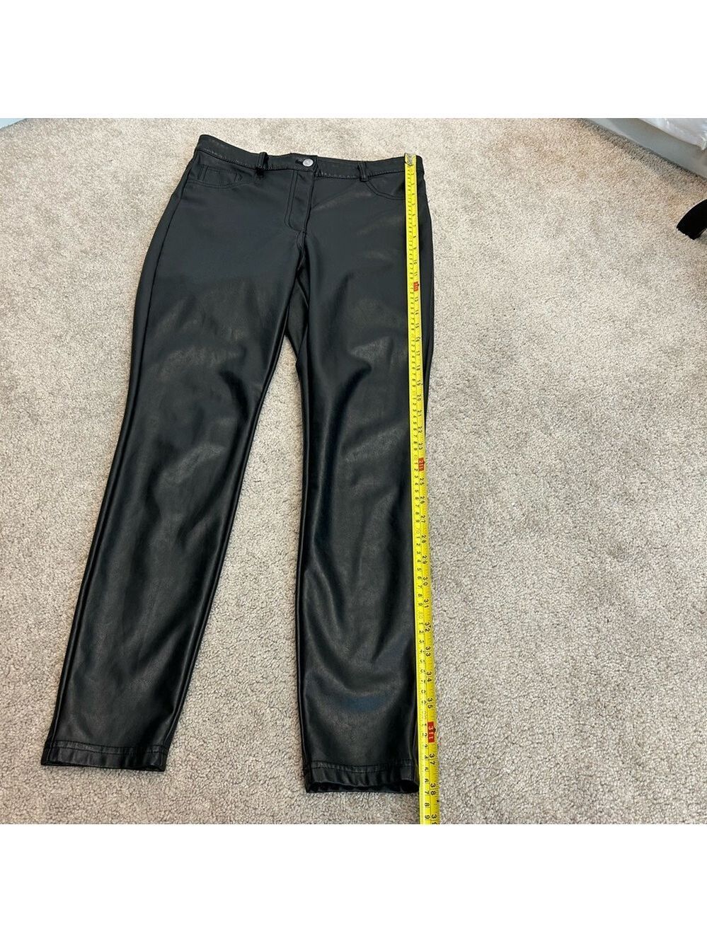 Aritzia Wilfred Adrienne Faux Leather Pleather Vegan Skinny Pant Black Sz 6 - Picture 9 of 14